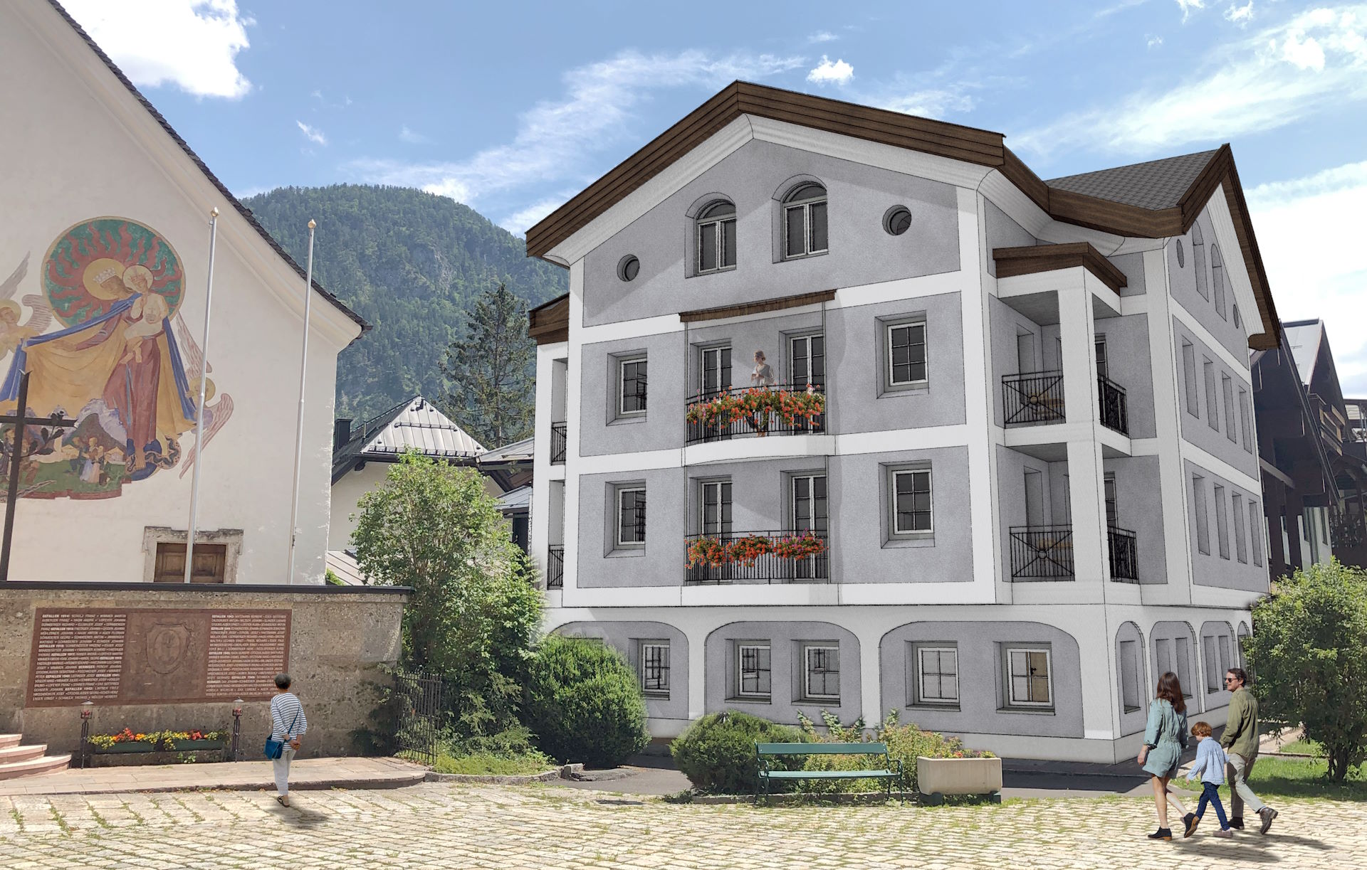 Außenansicht der Marktplatz Apartments in Lofer